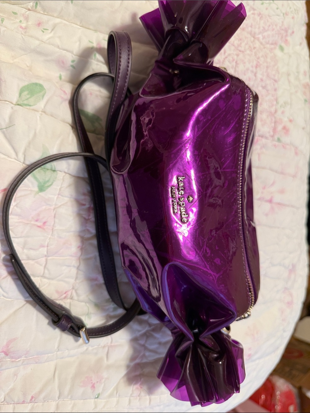 kate spade Metallic Purple Patent Crossbody Bag